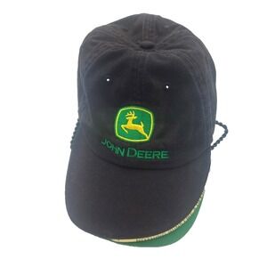 Vintage‎ K Products JOHN DEERE Black & Yellow Snapback Hat Cap Trucker Cap